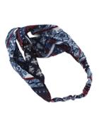 Shein Red-blue Elastic Colorful Polyester Geometric Print Headbands