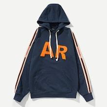 Shein Men Drawstring Hoodie Lettering Sweatshirt