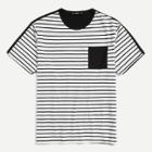 Shein Men Pocket Front Two Tone Striped T-shirt