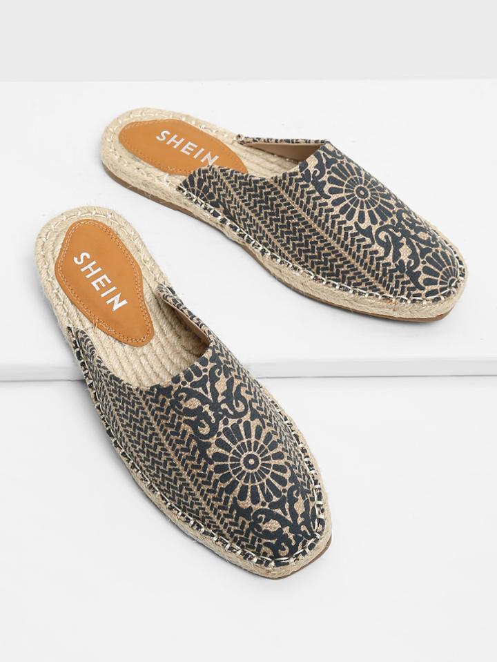 Shein Woven Design Square Toe Flats