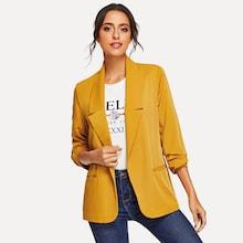Shein Notch Collar Solid Blazer