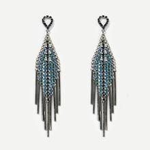 Shein Bar Tassel Rhinestone Drop Earrings