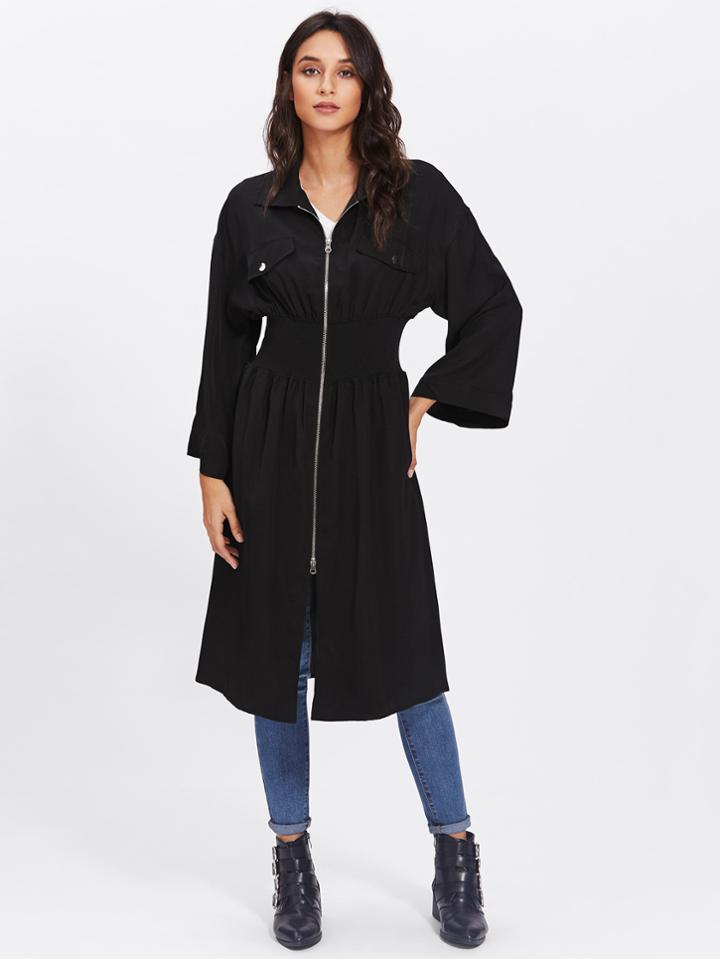 Shein Wide Sleeve Stretchy Empire Waist Coat