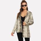 Shein Snake Print Asymmetric Hem Blazer