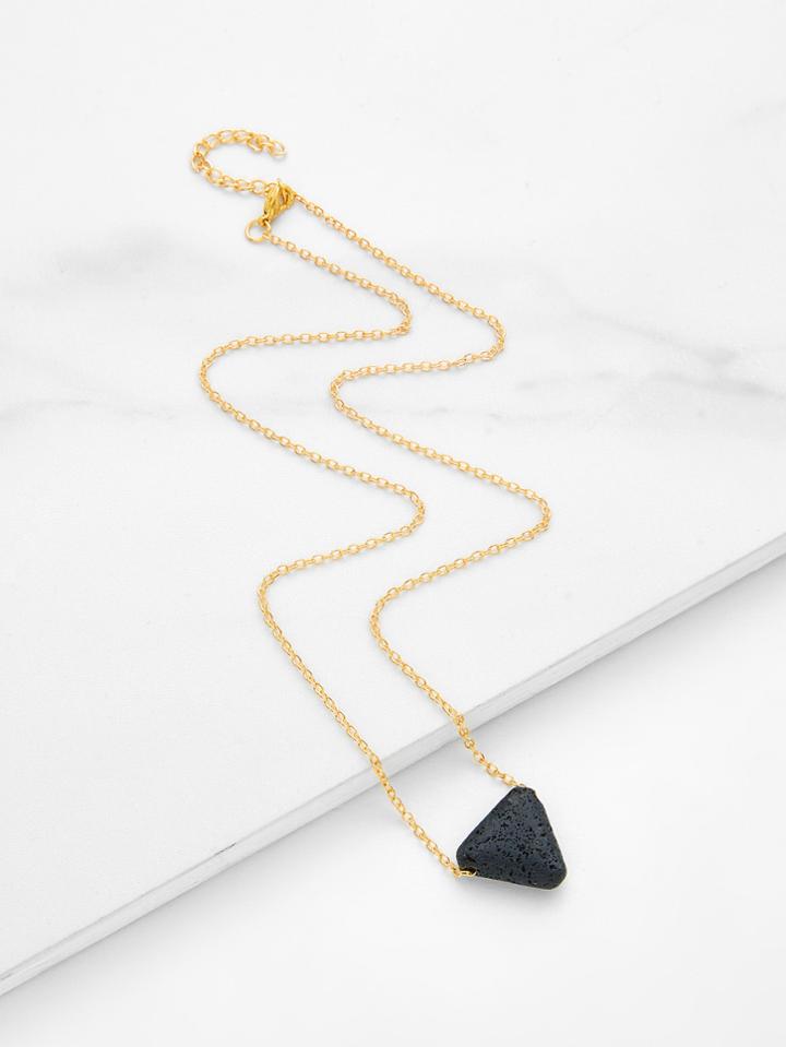 Shein Contrast Triangle Pendant Link Necklace