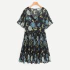 Shein All Over Florals Pleated Dress