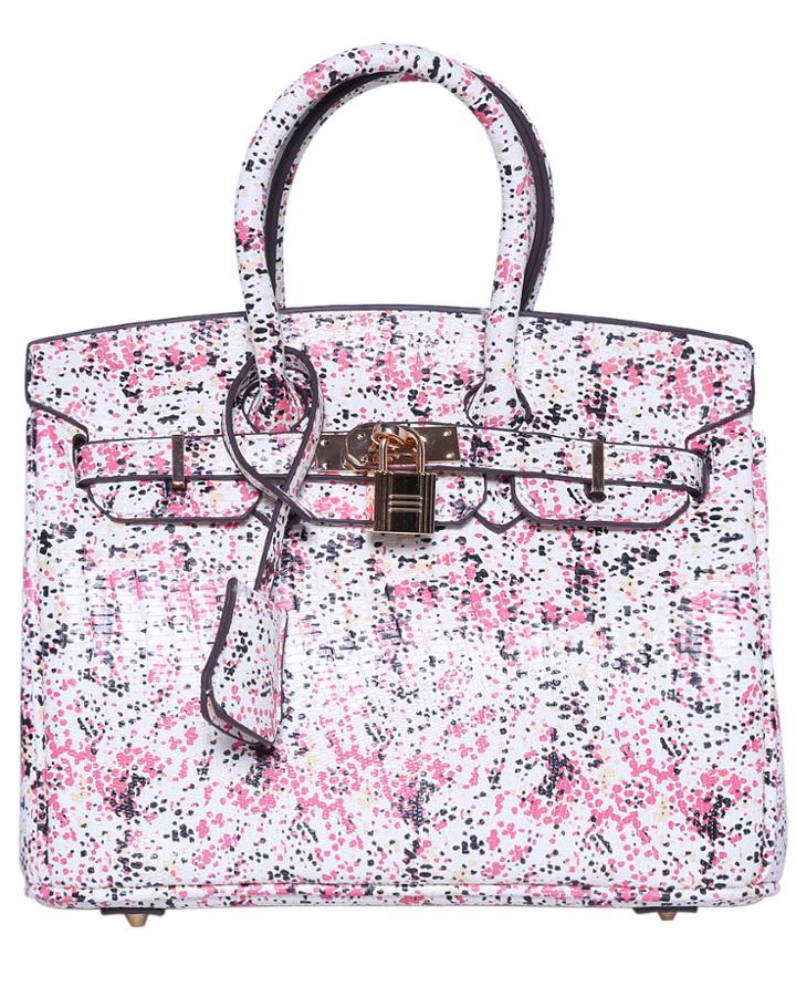 Shein Pink Polka Dot Buckle Pu Bag