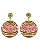 Shein Hotpink Beads Round Stud Earrings