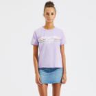 Shein Wave And Letter Print Tee