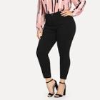 Shein Plus Solid Skinny Ankle Jeans