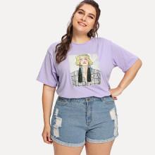 Shein Plus Figure Print T-shirt