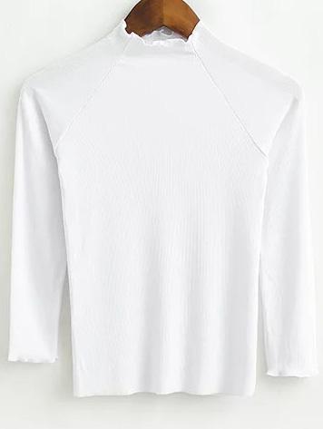 Shein White Mock Neck Raglan Sleeve Knitwear