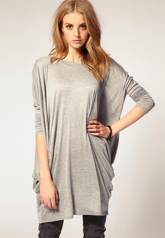 Shein Grey Long Sleeve Loose T-shirt