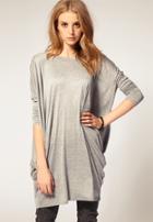 Shein Grey Long Sleeve Loose T-shirt