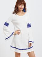 Shein Lace Crochet Trim Bell Sleeve Dress