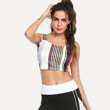 Shein Knot Back Striped Crop Top
