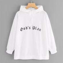 Shein Letter Print Zipper Front Hoodie