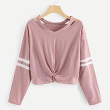 Shein Twist Contrast Stripe Tee