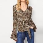 Shein Leopard Knot Blouse