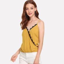 Shein Contrast Lace Trim Cami Top