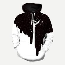 Shein Men 3d Milk Print Hooded Sweatshirt