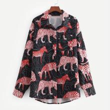 Shein All Over Animal Print Shirt