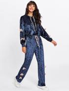 Shein Crushed Velvet Hoodie With Sweatpants Set
