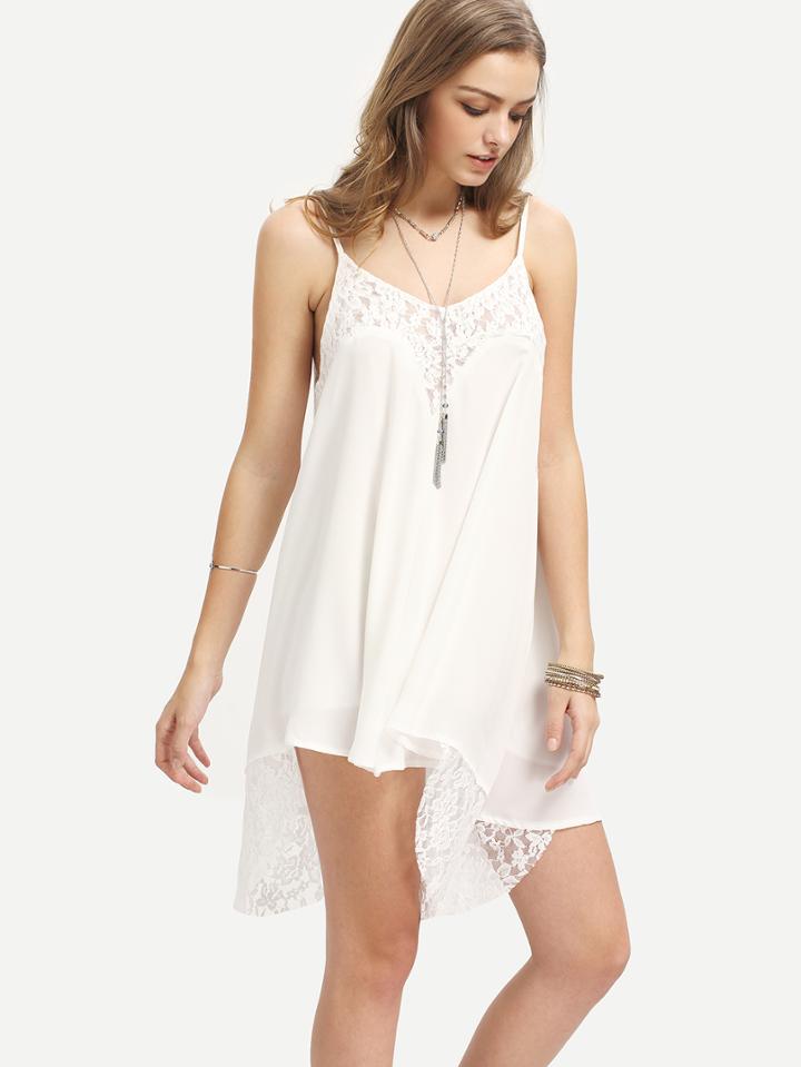 Shein Lace Insert Asymmetric Cami Dress