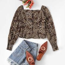 Shein Leopard Print Top