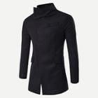 Shein Men Slit Back Oblique Breasted Coat