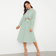 Shein Cutout Knot Striped Dress