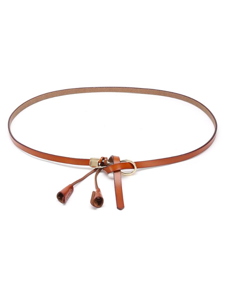 Shein Knot Detail Fringe Faux Leather Belt