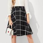 Shein Girls Grid Print A-line Skirt