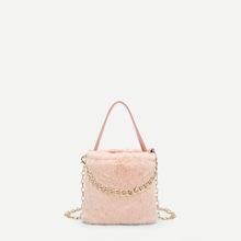 Shein Girls Faux Fur Design Chain Bag
