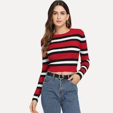 Shein Striped Crop Jumper