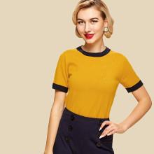 Shein Contrast Trim Knit Top