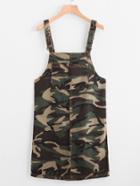 Shein Camouflage Print Overall Dress With Pockets