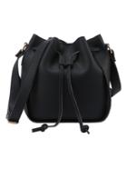Shein Embossed Faux Leather Drawstring Bucket Bag - Black