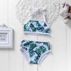 Shein Girls Tropical Print Knot Bikini Set