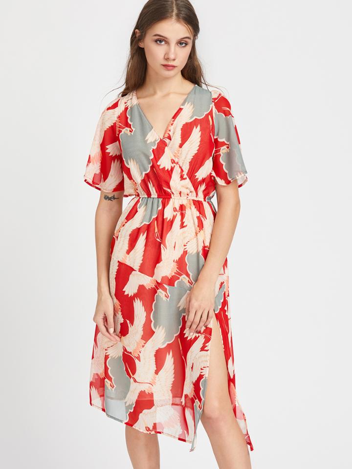 Shein Surplice Front Split Side Dress