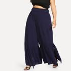 Shein Plus Wide Waistband Ruffle Wide Leg Pants