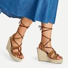 Shein Lace-up Espadrille Wedges