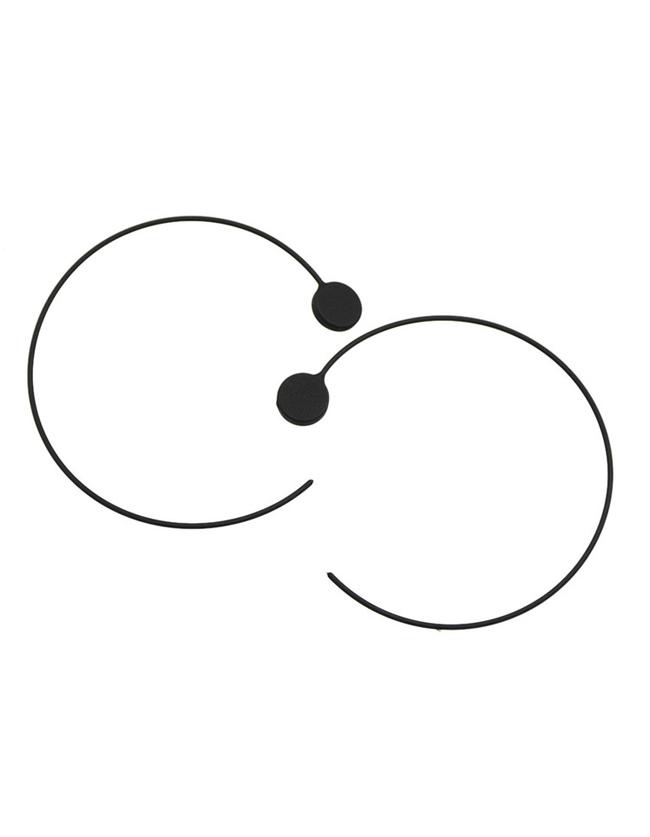 Shein Black Big Round Stud Earrings