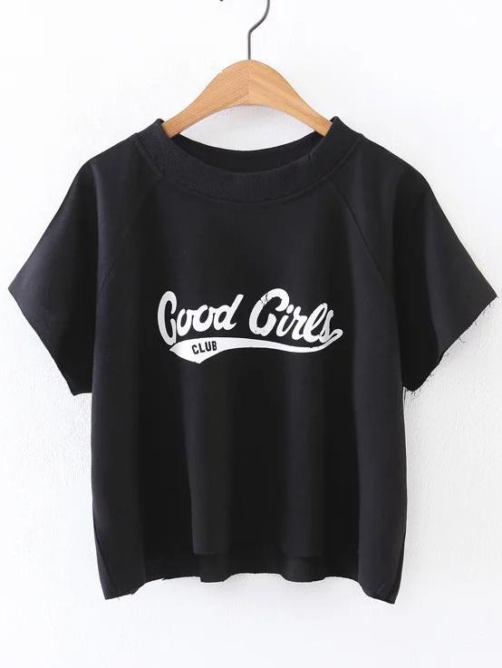 Shein Raglan Sleeve Crop Top