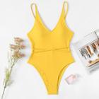 Shein Crisscross Strap Detail Swimsuit