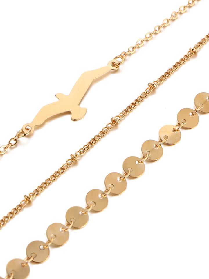 Shein Bird & Sequin Design Chain Bracelet Set