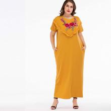 Shein Plus Floral Embroidery Frill Trim Dress