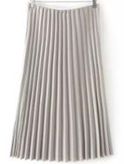 Shein Elastic Waist Pleated Grey Skirt