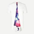 Shein Men Galaxy Print Back High Low Tee
