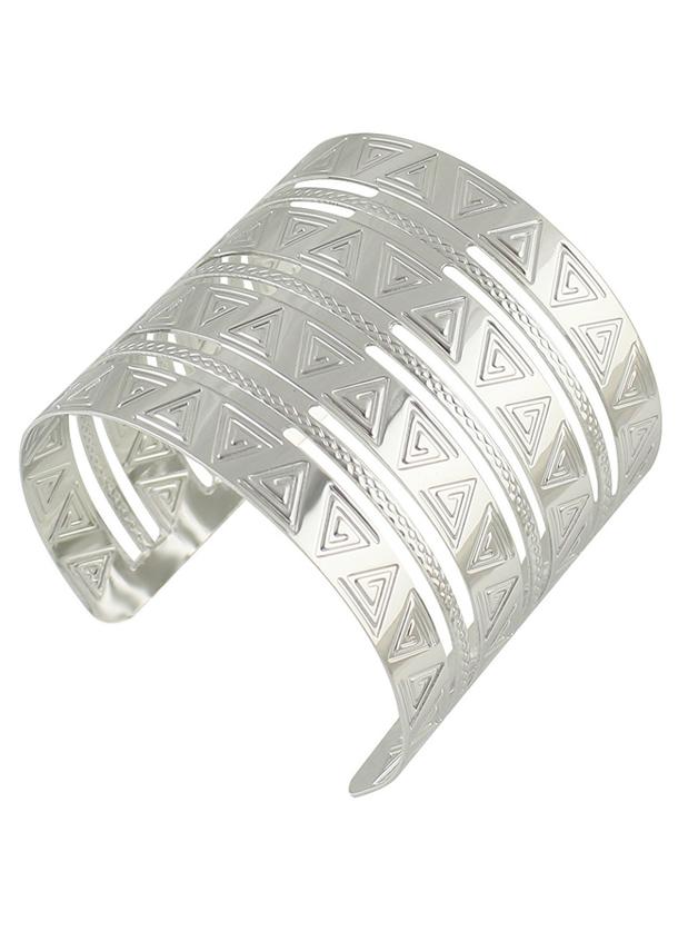 Shein Silver Indian Design  Wide Cuff Bracelet